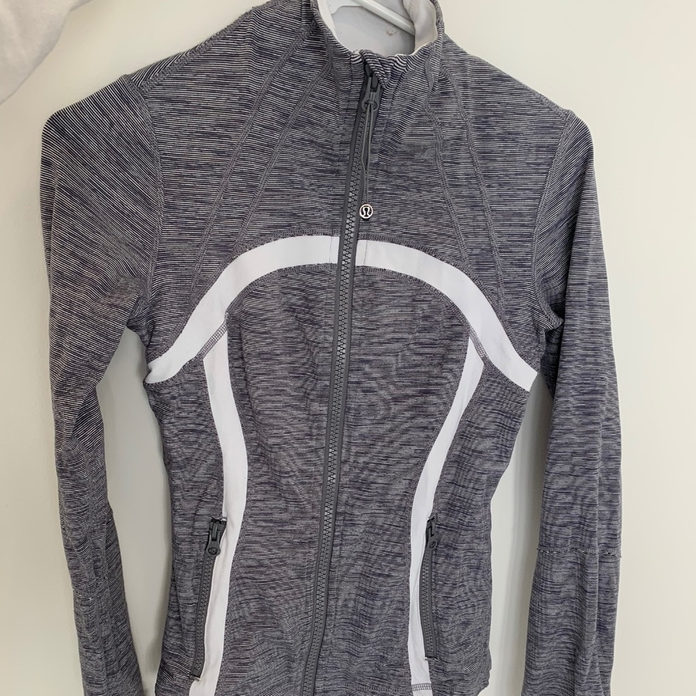 Grey And white Lululemon Jacket